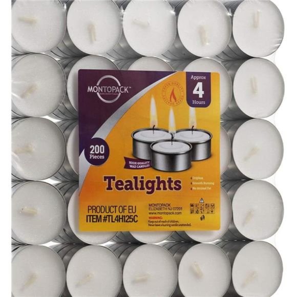 200pcs Unscented Tea Lights Candles Bulk White Smokeless Dripless & Long-Lasting - Picture 5 of 7
